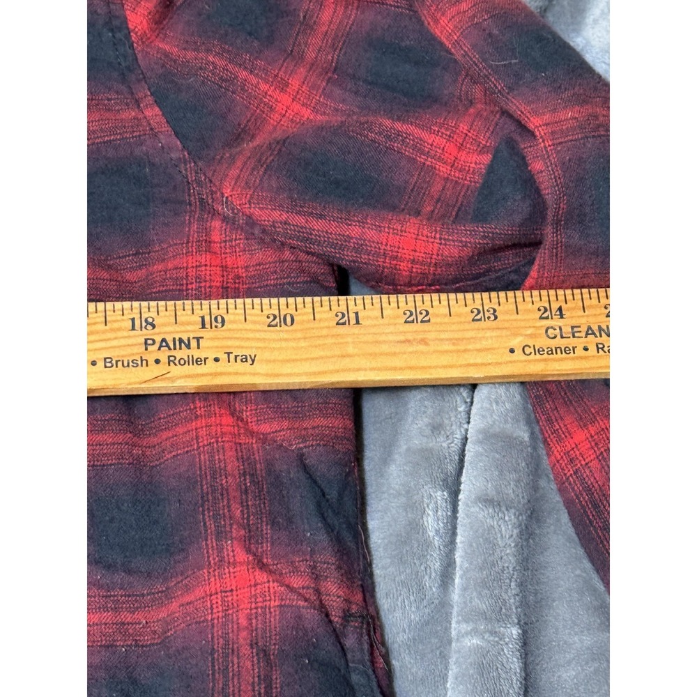 Boston Traders Shacket Mens Large Red Plaid Sherpa Lined Hooded Flannel Jacket - Picture 8 of 12
